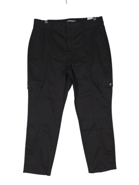 WHBM Pants Women's 12 Black Cargo Utility High Rise Crop Pockets